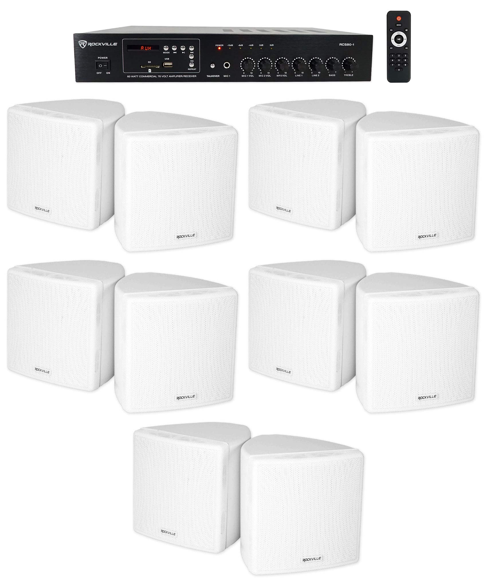 Amazon.com: Rockville RCS80-1 Bundle: 60-Watt 70V Commercial